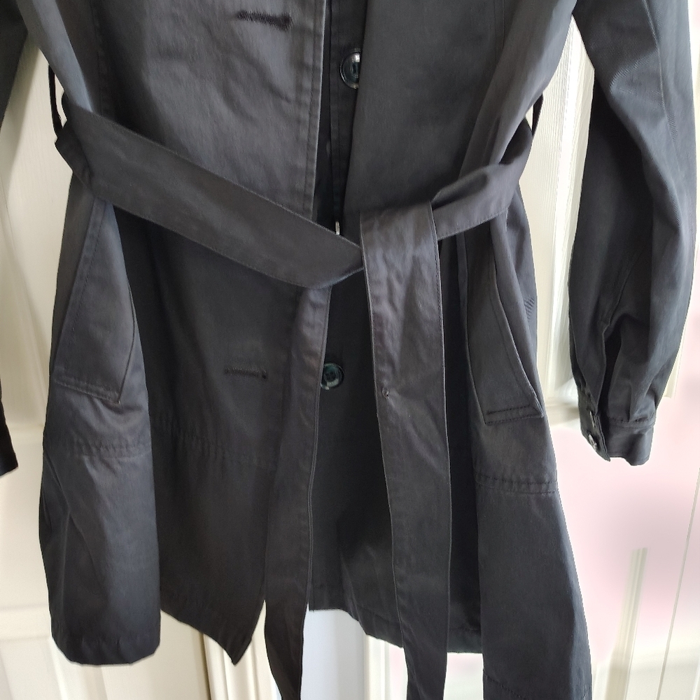 DKNY Black Trench Coat Classic M - Picture 4 of 12